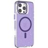 N NEWTOP Cover CV43 Compatibile Apple iPhone 15 Pro, Custodia Case Glitter Scintillio Brillantini TPU Hard Trasparente Ricarica Wireless Proteggi Vetro Fotocamera Stand Supporto Tavolo (Viola)