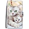 Nodigo-EU per iPhone 13 / iPhone 14 Cover a Libro Book Pelle PU Portafoglio Magnetica Custodia con Disegni Animale Motivo Antiurto Flip Silicone Bumper Case - Gatto