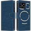 Shantime Custodia in Pelle PU a Righe Compatibile con Doogee Blade GT Ultra, Cover Portafoglio con Chiusura Magnetica, Scomparti Carte e Funzione Stand (Blu)