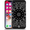 Head Case Designs Nero Paisley Bandana Classica Custodia Cover Dura per Parte Posteriore Compatibile con Apple iPhone X/iPhone XS