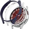 ELECTRO-WEIDEWORLD [2 Pezzi Cover per Samsung Galaxy Watch 6 Classic 47mm, Rigida Paraurti Custodia PC per Samsung Galaxy Watch 6 Classic 47mm, Trasparente+Blu