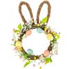 ZhuXIXILiang Ghirlande con coniglietti di Pasqua, 35 cm, forma di uovo pasquale, ghirlanda primaverile per la porta, ghirlanda artificiale, decorazioni, ghirlande colorate con uova e orecchie di coniglio per