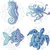 GORGECRAFT 4 PZ 16cm Decalcomanie per Finestra Animali Marini Statico Impermeabile Tartaruga Marina Cavalluccio Marino Polpo Pesci di Mare Pellicola per Finestre Oceano per Camera Da Letto Bagno