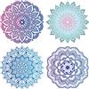 GORGECRAFT 4 Stili Mandala Window Clings Non Adesivo Statico Fiore Della Vita Adesivo per Porta Scorrevole Impermeabile Primavera Window Film Impedisce Agli Uccelli di Colpire Camera Da Letto Bagno