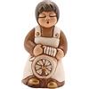 THUN - Donna Tessitrice con Arcolaio - Versione Bianca - Statuine Presepe Classico - Ceramica - I Classici