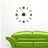 Akozon Moderno fai da te senza, orologio da parete adesivo 1mm acrilico specchio orologio cornice da parete 3D decorazione fai da te parete moderna casa ufficio camera da letto (nero) Specchio Adesivo O
