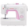 Singer Simple 3223, Macchina per cucire meccanica, 23 programmi essenziali, Bianco/Rosa