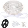 pcning Strip LED 220V 20 Metri Bianco con Spina da Interno Esterno Impermeabile IP67, 20M Nastro Luci COB LED Strip 220 Volt 4000K (20M, Bianco)