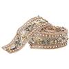Sheens Nastro Strass, 2,5 cm Cristallo Strass Nastro Cucito Wrap Roll Craft Cristallo Bling Trim Applique Abbigliamento Vestito Accessori per Abito Da Sposa Cappelli(#01 Double Gold Chain)