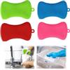 Generic Confezione da 4 spugne in silicone per piatti, spugna da cucina per pulire i piatti, colorata (colore E)