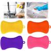 Generic Confezione da 4 spugne in silicone per piatti, spugna per piatti in silicone, spugna per la pulizia dei piatti, colorata (colore B)