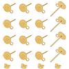 UNICRAFTALE 100 pz 6mm Vassoio Dorato Piatto Rotondo Orecchino Post Kit 304 in Acciaio Inox Piatto Rotondo Post Ear Stud con Anello E Dadi per Orecchino Fai da Te