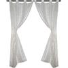 CASAbella Tenda Jenny per Porta Finestra, 2 Pannelli cm 60x240, Tessuto Semitrasparente a Righe, Colori Disponibili: Verde, Oro, Ghiaccio, Azzurro, Beige (Ghiaccio)