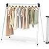 SYKIARIOL Stendibiancheria pieghevole in acciaio inox, pieghevole per viaggi, campeggio, biancheria lunga, altezza 140 cm