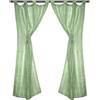CASAbella Tenda Jenny per Porta Finestra, 2 Pannelli cm 60x240, Tessuto Semitrasparente a Righe, Colori Disponibili: Verde, Oro, Ghiaccio, Azzurro, Beige (Verde)