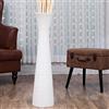Leewadee Vaso da Terra Grande Alto 85 cm - Vaso Bianco Legno di Mango Fatto a Mano da Interno Erbe della Pampa