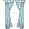 CASAbella Tenda Jenny per Porta Finestra, 2 Pannelli cm 60x240, Tessuto Semitrasparente a Righe, Colori Disponibili: Verde, Oro, Ghiaccio, Azzurro, Beige (Azzurro)