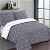 VISION - Parure da letto reversibile - 100% cotone flanella - Hugo Grigio - Set copripiumino 260 x 240 cm con 2 federe 65 x 65cm per letto matrimoniale - Flanella: morbido e caldo - Oekotex