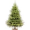FAIRYTREES Albero di Natale 180 cm Nordman Esclusivo 100% PE | Elementi naturali realizzati ad iniezione| in UE | albero con supporto in legno di frassino fatto a mano