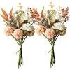 hanlongyu Fiori artificiali di seta di tarassaco per la decorazione della casa e matrimonio, 2 bouquet di fiori finti tavolo da pranzo centrotavola. Piante artificiali composizione di fiori di pesco