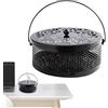 Generico Supporto Per Spirali Di Incenso,Portaspirali Zanzare Portatile In Metallo - Bruciatore Metallico con Coperchio Maniglia Decorazione Casa Portatile per Camera da Letto e Soggiorno