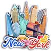 Quwsne Calamita da frigorifero New York USA America magnete da frigorifero souvenir di viaggio città regali turistici 3D classici punti di riferimento artigianali fatti a mano decorazione della casa