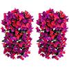GANCEI Fiori di bouganville artificiali da appendere, 2 pezzi, piante finte in seta, rampicanti per esterni, decorazione per balcone, giardino, patio (viola)