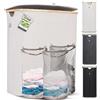 HENNEZ - Cesto Portabiancheria con Coperchio Grigio Chiaro/Beige 150L - 3 Scomparti - Cesta per Panni Sporchi in vimini - Cesta Porta Biancheria Sporca per Bagno - Cesto Portabiancheria Salvaspazi