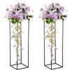 Inweder Fiori in Nero Centrotavola Matrimonio Tavoli - 2 Pezzi Vasi a Colonna con Pannello in Metallo Inweder Vaso da Pavimento Alto 100cm Espositore per Fiori Geometrici Halloween Festa Decorazioni Casa