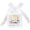 GIVBRO Scatole per caramelle in stile musicale, scatole regalo per bomboniere di nozze, scatole per biscotti per feste di compleanno, colore bianco, 50 pezzi