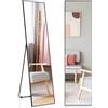RELAX4LIFE Specchio da Terra/Parete, a Figura Intera con Vetro Infrangibile,Rettangolare, Stile Moderno, per Camara da Letto, Spogliatoio e Ingresso (160 x 40 cm, Argento, 1)
