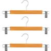 Avilia Set 3 Grucce in Legno con Pinze Antiscivolo per Pantaloni - Pinze Laterali in Metallo - Grucce Salvaspazio e Resistenti per Armadio e Cabina Armadio - Ideali per Pantaloni e Gonne