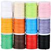 TIMESETL Filo Cerato per Bracciali Macrame 12 Colori 10 Metri di Filo di Cotone Cerato 1 mm Filo Cerato macramè, Filo di Cera per Bracciali, Cordino in Cotone Cerato per Gioielli, Artigianato