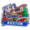 Quwsne Calamita da frigorifero Boston Massachusetts Stati Uniti magnete da frigorifero souvenir di viaggio città regali turistici 3D classici monumenti artigianali fatti a mano decorazione domestica