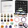 Vexyra Calendario Avvento 2026 Donna, Chakra Candele Profumate con Pietre e Cristalli Regali Natale per Meditazione Yoga, Calendario dell'avvento Set Regalo Candela Gioielli per Mamma Colleghe Amica
