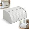 PEEWIT Contenitore per pane in legno grande bianco per pane 40 x 29 x 18 Centrimetri
