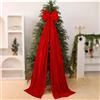 HpLive Fiocco in velluto grande per albero di Natale, 40x200cm, decorazione natalizia per albero, ghirlanda o tavola festiva (Rosso)