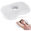 Mapille Cuscino per Piercing, 44x32x8cm, Cuscino a Ciambella con Foro 10cm, Altezza di Riempimento Aumentata, Ergonomico Piercing Pillow per Alleviare Dolore Orecchio Chi Dorme Sul Fianco (Bianco)