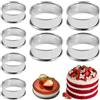 Dhisperares 8 Pezzi Anelli da Forno, 10 cm Coppapasta Tondi e 8 cm Anelli Rotondi per Torte, Stampi per Mousse Tonda in Acciaio Inox, Antiaderente Rilascio Facile Anello per Pasticceria Rotondo per Muffin Mousse