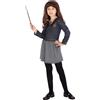 Harry Potter Costume Hermione Ragazze con bacchetta e parrucca Nero 910 Anni