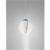 Vistosi POC SOSPENSIONE 25 CRISTALLO BIANCO NICKEL NERO SATINATO 1 LUCE ATTACCO G9