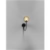 Vistosi PUPPET APPLIQUE A PARETE P AMBRA TRASPARENTE NERO OPACO 1 LUCE ATTACCO G9
