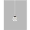Vistosi PUPPET SOSPENSIONE 22L CRISTALLO TRASPARENTE NERO OPACO 2 L32CC LED 3000K 12W 1600lm DIMMERABILE