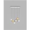 Vistosi PUPPET SOSPENSIONE L6 MULTICOLORE 1 CROMO LUCIDO 6 LUCI ATTACCO G9
