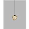 Vistosi PUPPET SOSPENSIONE M AMBRA TRASPARENTE NERO OPACO 1 LUCE ATTACCO G9