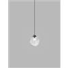 Vistosi PUPPET SOSPENSIONE M CRISTALLO TRASPARENTE NERO OPACO 1 LUCE ATTACCO G9