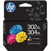 HP Cartuccia di inchiostro in tricromia originale HP 302Xç/304XL