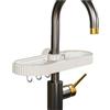 Aprilsunnyzone Mensola per rubinetto in ABS+PET con base ventilata per contenere spugne, spazzole, piatti, sapone, strofinacci e strumenti di pulizia vicino al lavandino della cucina o del bagno (bianco)