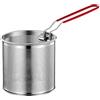 Sharplace Cestello in acciaio per friggere con manico per patatine e pasta, 12 Cm