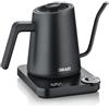 GRAEF. GRAEF Pour-Over GK502 - Bollitore con regolazione della temperatura e timer, beccuccio collo di cigno, 900 ml, nero opaco